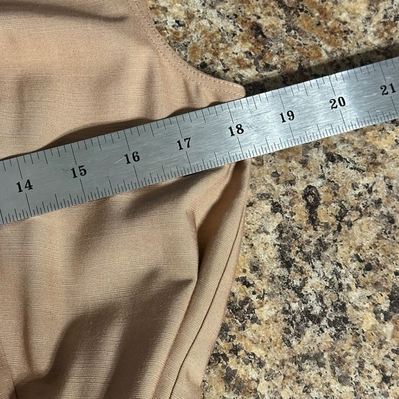 NWT Ann Taylor Sleeveless Sheath Belted Knee Length Wrap Dress Camel Size 10 - Picture 12 of 14